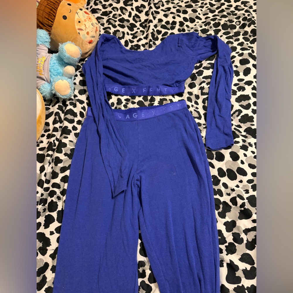 Savage X Fenty Royal Blue Two-Piece Lounge Set
